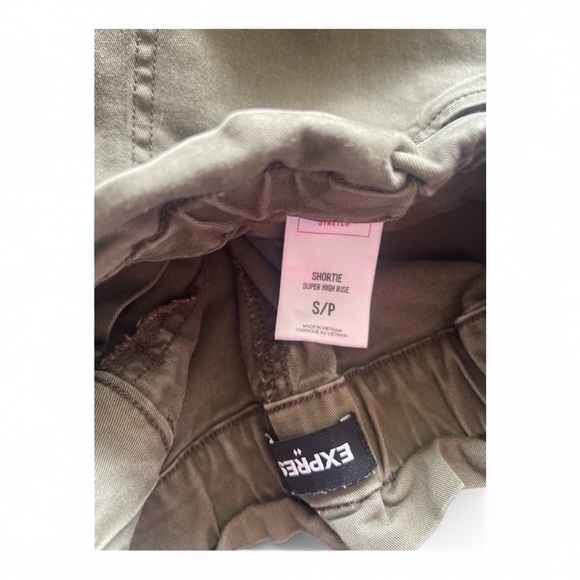 Express Olive High-Waisted Shorts - Picture 4 of 6